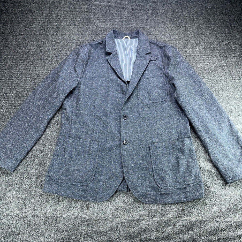 The Hill-Side x GAP GQ Navy Herringbone Tweed Blazer Jacket XL 124562-00